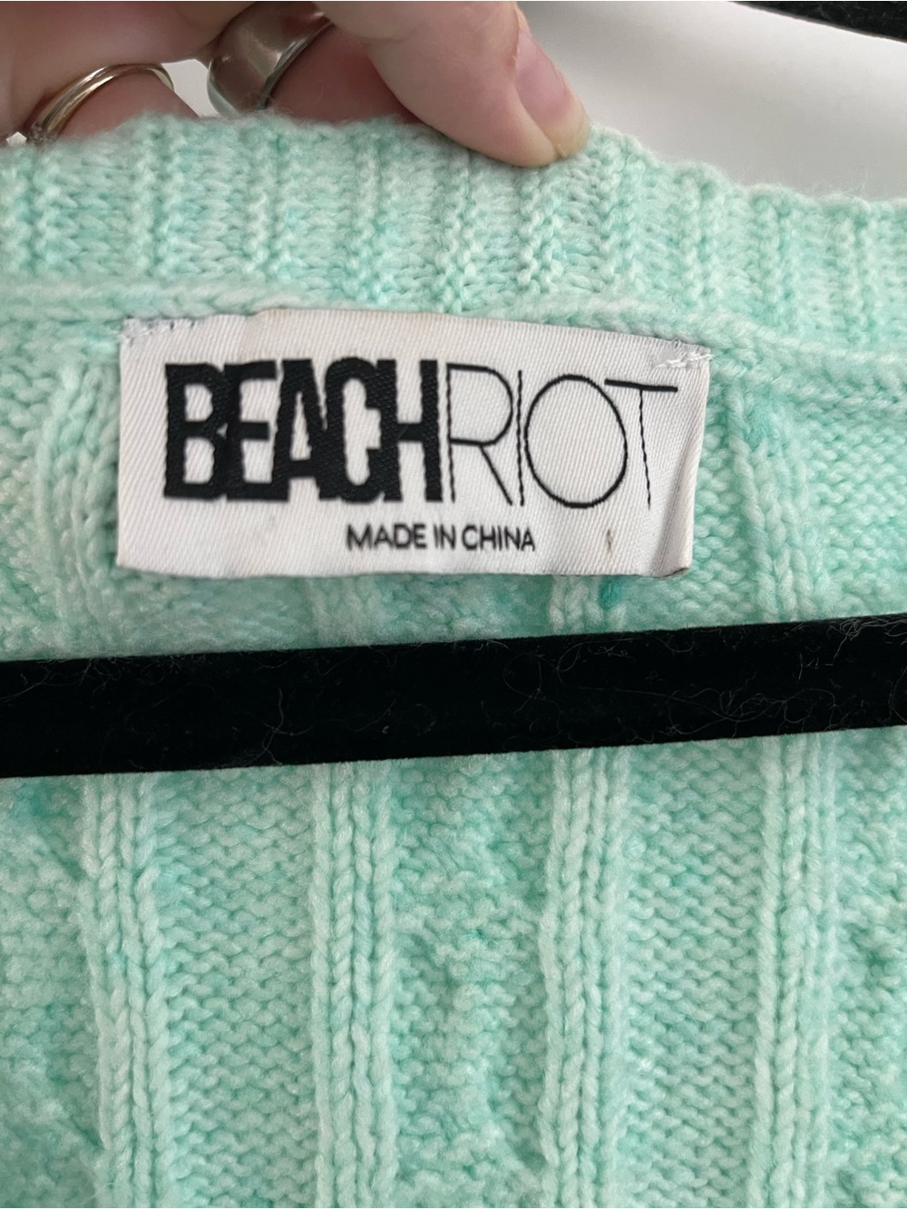 Beach Riot Mint Cable-Knit Cardigan - Picture 5 of 6